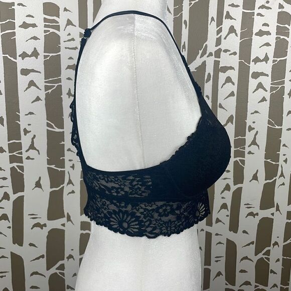 Victoria’s Secret PINK Wildflower Lace High Neck Bralette S - Black - Picture 6 of 15